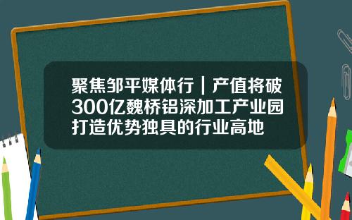 聚焦邹平媒体行｜产值将破300亿魏桥铝深加工产业园打造优势独具的行业高地