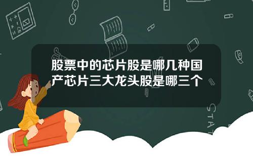 股票中的芯片股是哪几种国产芯片三大龙头股是哪三个