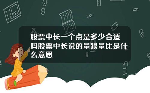 股票中长一个点是多少合适吗股票中长说的量跟量比是什么意思