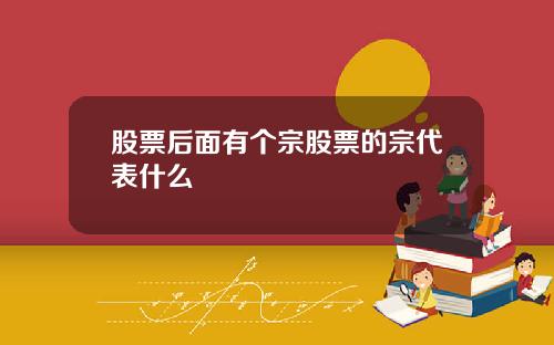 股票后面有个宗股票的宗代表什么