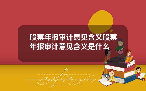 股票年报审计意见含义股票年报审计意见含义是什么