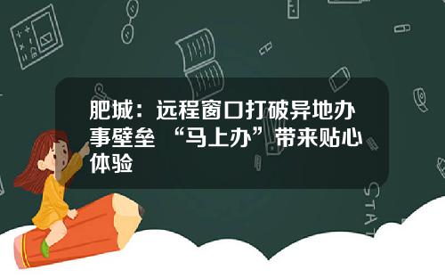 肥城：远程窗口打破异地办事壁垒 “马上办”带来贴心体验