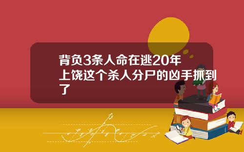 背负3条人命在逃20年 上饶这个杀人分尸的凶手抓到了