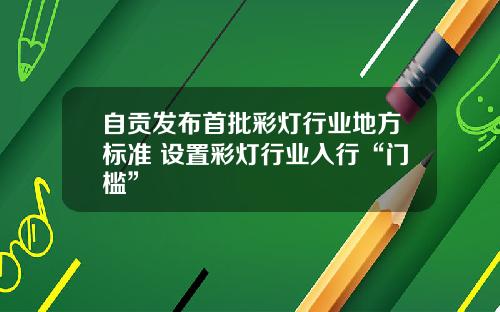 自贡发布首批彩灯行业地方标准 设置彩灯行业入行“门槛”