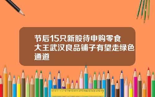 节后15只新股待申购零食大王武汉良品铺子有望走绿色通道