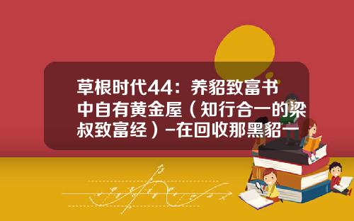 草根时代44：养貂致富书中自有黄金屋（知行合一的梁叔致富经）-在回收那黑貂一般都多少钱