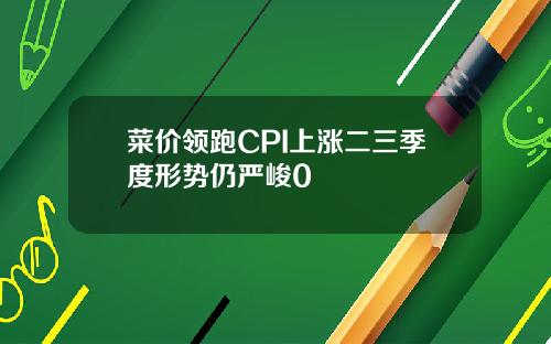 菜价领跑CPI上涨二三季度形势仍严峻0