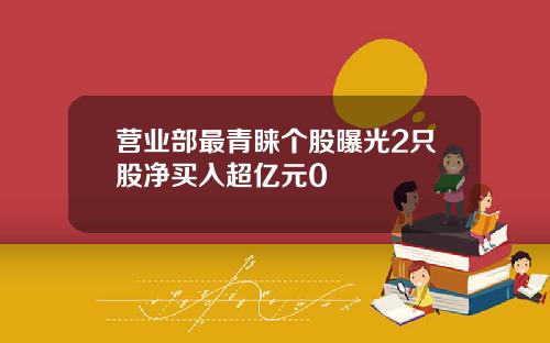 营业部最青睐个股曝光2只股净买入超亿元0