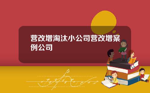 营改增淘汰小公司营改增案例公司