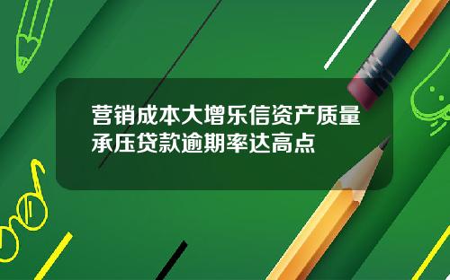 营销成本大增乐信资产质量承压贷款逾期率达高点