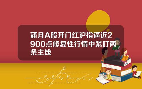 蒲月A股开门红沪指逼近2900点修复性行情中紧盯两条主线