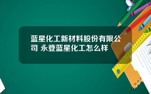蓝星化工新材料股份有限公司 永登蓝星化工怎么样