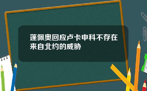 蓬佩奥回应卢卡申科不存在来自北约的威胁