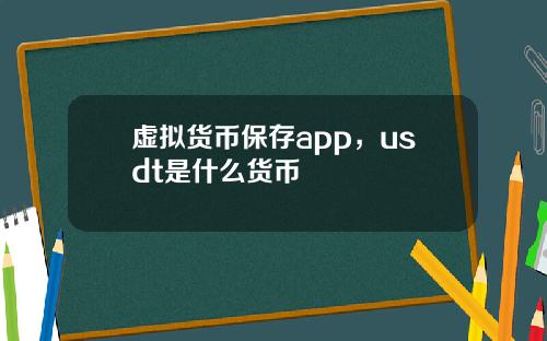 虚拟货币保存app，usdt是什么货币