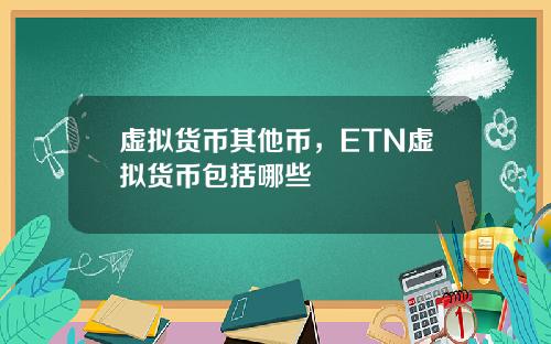 虚拟货币其他币，ETN虚拟货币包括哪些