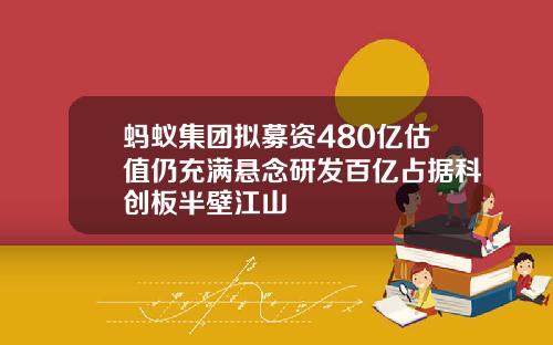 蚂蚁集团拟募资480亿估值仍充满悬念研发百亿占据科创板半壁江山