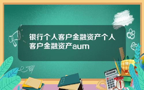 银行个人客户金融资产个人客户金融资产aum