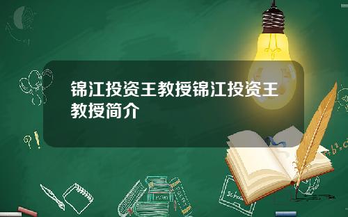 锦江投资王教授锦江投资王教授简介
