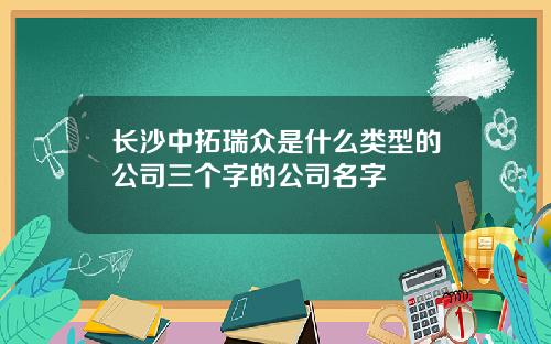 长沙中拓瑞众是什么类型的公司三个字的公司名字