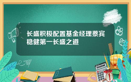 长盛积极配置基金经理蔡宾稳健第一长盛之道