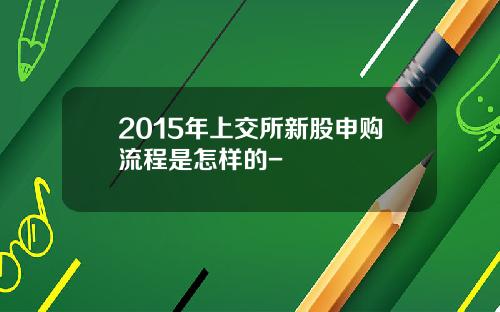 2015年上交所新股申购流程是怎样的-