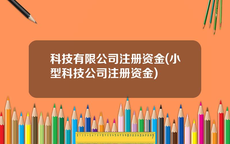 科技有限公司注册资金(小型科技公司注册资金)
