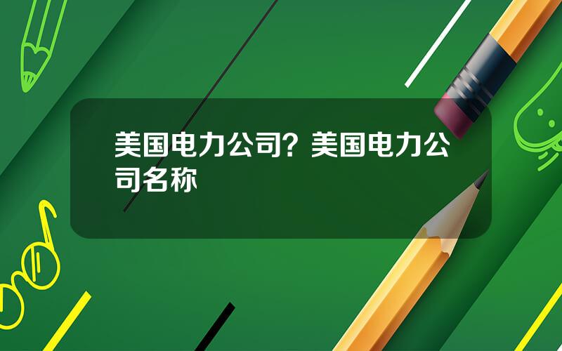 美国电力公司？美国电力公司名称
