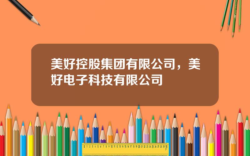美好控股集团有限公司，美好电子科技有限公司