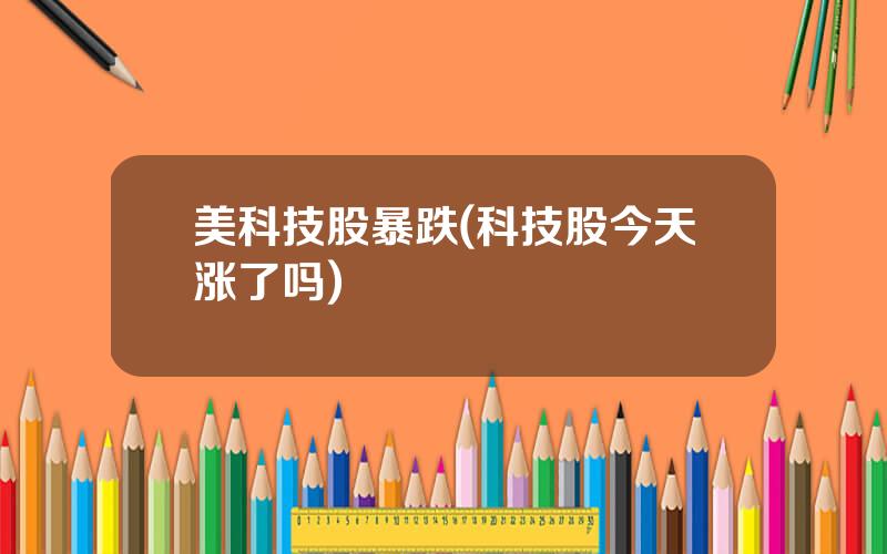 美科技股暴跌(科技股今天涨了吗)