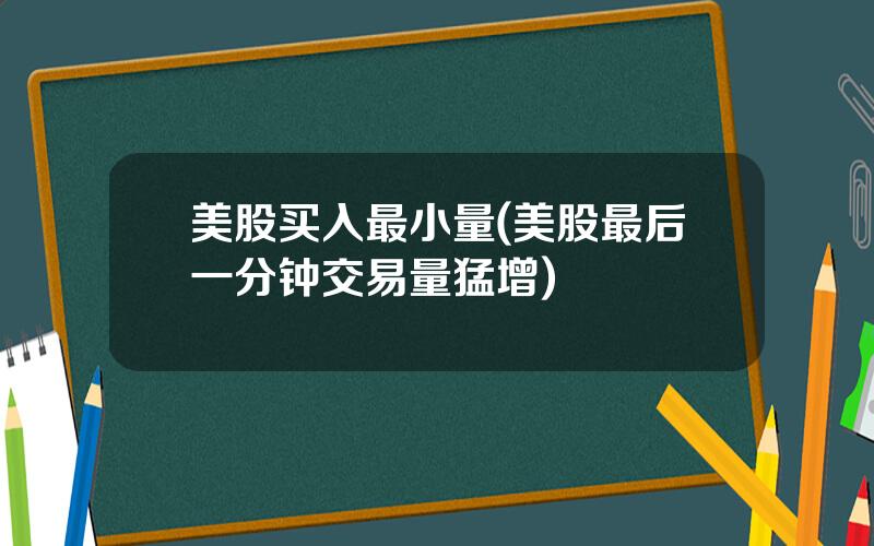 美股买入最小量(美股最后一分钟交易量猛增)