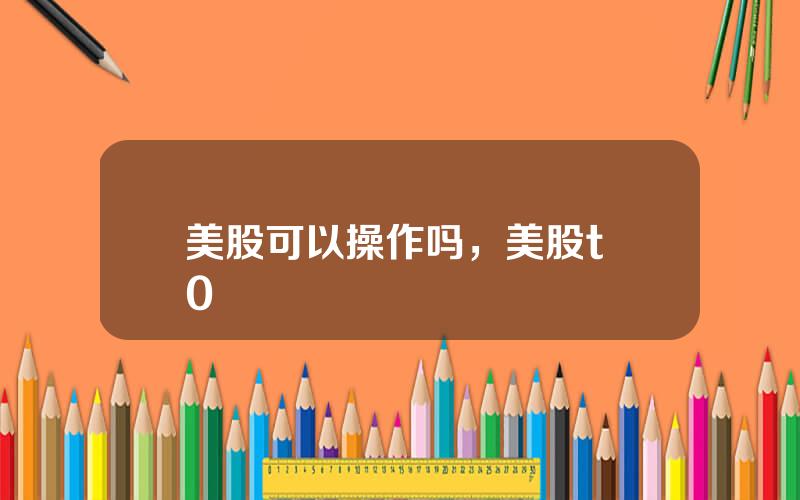 美股可以操作吗，美股t+0