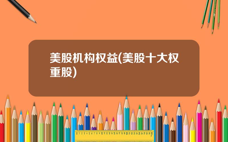 美股机构权益(美股十大权重股)