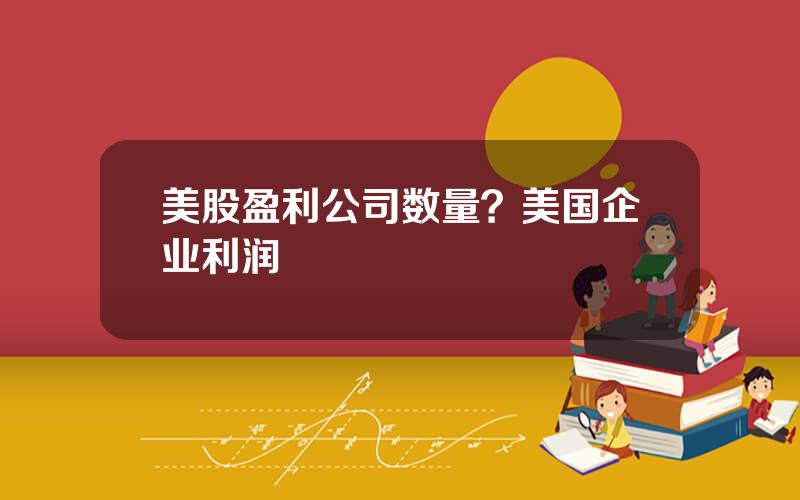 美股盈利公司数量？美国企业利润
