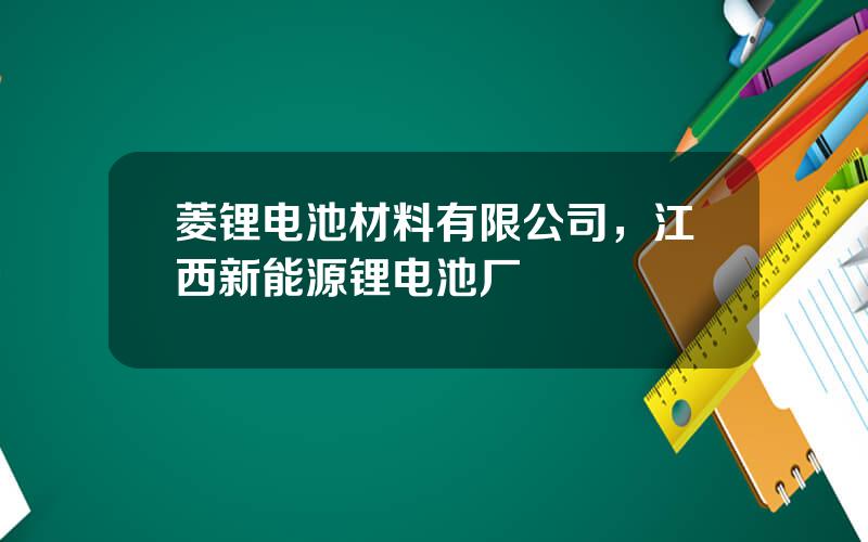 菱锂电池材料有限公司，江西新能源锂电池厂