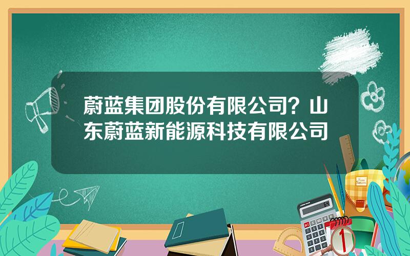 蔚蓝集团股份有限公司？山东蔚蓝新能源科技有限公司