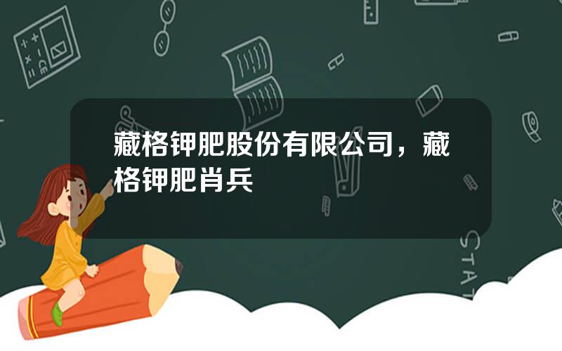 藏格钾肥股份有限公司，藏格钾肥肖兵