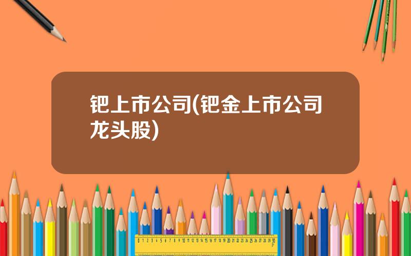 钯上市公司(钯金上市公司龙头股)