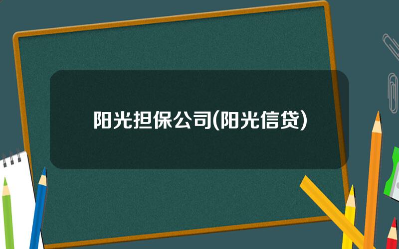 阳光担保公司(阳光信贷)